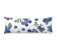 ERSTSNCK Blueberries with Leaves Body Pillow Pillowcase 20"x54" Lumbar Throw Pillow Covers with Hidden Zipper Breathable & Cozy Full Long Bodypillow Case Cover for Sleeping Bedroom Couch Sofa Decor