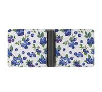 ERSTSNCK Blueberries with Leaves Wallet for Men Bifold Rfid Blocking Slim Money Clip Front Pocket Wallet Card Holder