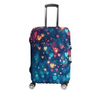 ERSTSNCK Blurred Glowing Pattern Luggage Suitcase Covers Elastic Washable Cute Luggage Protector Travel Suitcase Protective Cover For Adult (Fit 19-32 Inch Luggages) X-Large, white, L, Blurred Glowing