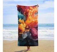 ERSTSNCK Bold Color Mix Beach Towel Oversized 31" X 63" Absorbent Towels Quick Dry Pool Towel Lightweight Bath Towels Sandproof Beach Blanket for Gym Swimming Sports Travel Gifts