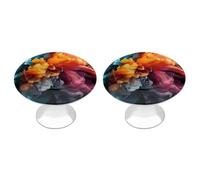 ERSTSNCK Bold Color Mix Cabinet Knobs, 2-Pack Silver Stainless Steel Drawer Pulls with Screws, Elegant Hardware for Dressers, Kitchen,Cabinets & Desks