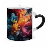 ERSTSNCK Bold Color Mix Color Changing Mug Heat Changing Coffee Mugs Funny Magic Cup Heat Sensitive Travel Mug Novelty Coffee Cups Personalized Customized Gift Idea for Men & Women 11 Oz