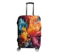 ERSTSNCK Bold Color Mix Luggage Suitcase Covers Elastic Washable Cute Luggage Protector Travel Suitcase Protective Cover For Adult (Fit 19-32 Inch Luggages) X-Large, white, L, Bold Color Mix