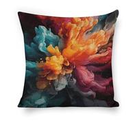 ERSTSNCK Bold Color Mix Pillow Covers 18"x18" Linen Throw Pillow Covers - Double Sided Decorative Square Cushion Cases for Sofa, Bed, Chair (No Insert Included)