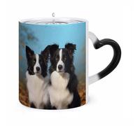 ERSTSNCK Border Collie Color Changing Mug Heat Changing Coffee Mugs Funny Magic Cup Heat Sensitive Travel Mug Novelty Coffee Cups Personalized Customized Gift Idea for Men & Women 11 Oz