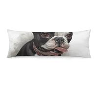 ERSTSNCK Boston Terrier Body Pillow Pillowcase 20"x54" Lumbar Throw Pillow Covers with Hidden Zipper Breathable & Cozy Full Long Bodypillow Case Cover for Sleeping Bedroom Couch Sofa Decor