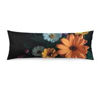 ERSTSNCK Bright Flowers Body Pillow Pillowcase 20"x54" Lumbar Throw Pillow Covers with Hidden Zipper Breathable & Cozy Full Long Bodypillow Case Cover for Sleeping Bedroom Couch Sofa Decor