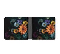 ERSTSNCK Bright Flowers Wallet for Men Bifold Rfid Blocking Slim Money Clip Front Pocket Wallet Card Holder