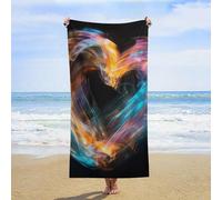 ERSTSNCK Bright Heart Shape Beach Towel Oversized 31" X 63" Absorbent Towels Quick Dry Pool Towel Lightweight Bath Towels Sandproof Beach Blanket for Gym Swimming Sports Travel Gifts