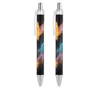 ERSTSNCK Bright Heart Shape Black Ballpoint Pens Fine Point (0.5mm) Black Ink Pen Retractable Ball Point Pens with Comfortable Full Grip for Journaling, And Office Writing Ideal 2 PCS