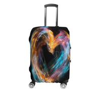ERSTSNCK Bright Heart Shape Luggage Suitcase Covers Elastic Washable Cute Luggage Protector Travel Suitcase Protective Cover For Adult (Fit 19-32 Inch Luggages) X-Large, white, S, Bright Heart Shape