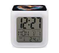 ERSTSNCK Bright Heart Shape Night Light Alarm Clock LED Display Alarms for Bedroom Smart Digital Alarm Clock Wtih 7 Colorful Ambient Lights Sleep Timer for Heavy Sleepers Simple Operation