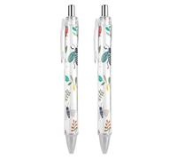 ERSTSNCK Bright Insect Pattern Black Ballpoint Pens Fine Point (0.5mm) Black Ink Pen Retractable Ball Point Pens with Comfortable Full Grip for Journaling, And Office Writing Ideal 2 PCS
