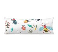ERSTSNCK Bright Insect Pattern Body Pillow Pillowcase 20"x54" Lumbar Throw Pillow Covers with Hidden Zipper Breathable & Cozy Full Long Bodypillow Case Cover for Sleeping Bedroom Couch Sofa Decor