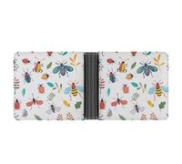 ERSTSNCK Bright Insect Pattern Wallet for Men Bifold Rfid Blocking Slim Money Clip Front Pocket Wallet Card Holder
