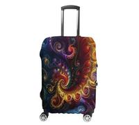ERSTSNCK Bright Swirl Pattern Luggage Suitcase Covers Elastic Washable Cute Luggage Protector Travel Suitcase Protective Cover For Adult (Fit 19-32 Inch Luggages) X-Large, white, L, Bright Swirl