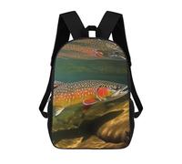 ERSTSNCK Brook Trout Fly Fishing Laptop Backpack for Travel Work Cute Bookbag Computer Backpack Casual Daypack