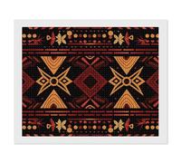 ERSTSNCK Brown and Red Tribal Pattern Diamond Painting Kits for Adults 16"x20" 5D Diamond Art Kits for Beginners DIY Full Drill Round Diamonds Gem Art Crafts Painting for Home Wall Decor