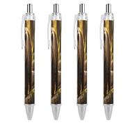 ERSTSNCK Brown Bear Black Ballpoint Pens Fine Point (0.5mm) Black Ink Pen Retractable Ball Point Pens with Comfortable Full Grip for Journaling, And Office Writing Ideal 4 PCS