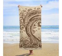 ERSTSNCK Brown Pattern Tree Beach Towel Oversized 31" X 63" Absorbent Towels Quick Dry Pool Towel Lightweight Bath Towels Sandproof Beach Blanket for Gym Swimming Sports Travel Gifts