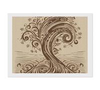 ERSTSNCK Brown Pattern Tree Diamond Painting Kits for Adults 12"x16" 5D Diamond Art Kits for Beginners DIY Full Drill Round Diamonds Gem Art Crafts Painting for Home Wall Decor