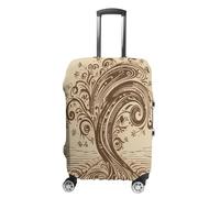 ERSTSNCK Brown Pattern Tree Luggage Suitcase Covers Elastic Washable Cute Luggage Protector Travel Suitcase Protective Cover For Adult (Fit 19-32 Inch Luggages) X-Large, white, XL, Brown Pattern Tree