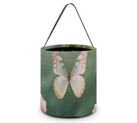 ERSTSNCK Butterflies Dancing Halloween Candy Buckets Reusable Tote Candy Bag - Trick Or Treat Goody Bag with Handles