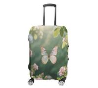 ERSTSNCK Butterflies Dancing Luggage Suitcase Covers Elastic Washable Cute Luggage Protector Travel Suitcase Protective Cover For Adult (Fit 19-32 Inch Luggages) X-Large, white, S, Butterflies Dancing