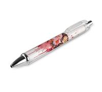 ERSTSNCK Butterfly Drip Spray Watercolor Black Ballpoint Pens Fine Point (0.5mm) Black Ink Pen Retractable Ball Point Pens with Comfortable Full Grip for Journaling, And Office Writing Ideal 1 PCS