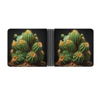 ERSTSNCK Cacti And Succulents Wallet for Men Bifold Rfid Blocking Slim Money Clip Front Pocket Wallet Card Holder