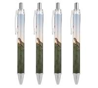 ERSTSNCK Cactus in Bloom Black Ballpoint Pens Fine Point (0.5mm) Black Ink Pen Retractable Ball Point Pens with Comfortable Full Grip for Journaling, And Office Writing Ideal 4 PCS