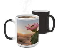 ERSTSNCK Cactus in Bloom Color Changing Mug Heat Changing Coffee Mug Funny Magic Cup Heat Sensitive Travel Mugs Novelty Coffee Cups Personalized Customized Gift for Men Women 11 Oz