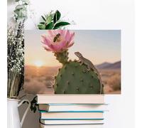 ERSTSNCK Cactus in Bloom Wall Decor For Living Room Large Canvas Wall Art For Bedroom Modern Office Pictures Wall Artwork Landscape Paintings Canvas Art Prints Home Decorations 18x12inch(45x30cm)
