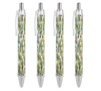 ERSTSNCK Cactus Pattern Black Ballpoint Pens Fine Point (0.5mm) Black Ink Pen Retractable Ball Point Pens with Comfortable Full Grip for Journaling, And Office Writing Ideal 4 PCS