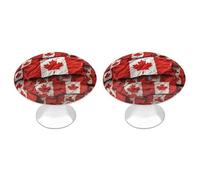 ERSTSNCK Canadian Flag Cabinet Knobs, 2-Pack Silver Stainless Steel Drawer Pulls with Screws, Elegant Hardware for Dressers, Kitchen,Cabinets & Desks