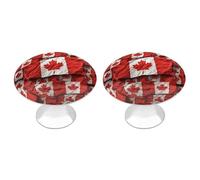 ERSTSNCK Canadian Flag Cabinet Knobs, 2-Pack Silver Stainless Steel Drawer Pulls with Screws, Elegant Hardware for Dressers, Kitchen,Cabinets & Desks