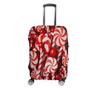 ERSTSNCK Candy Canes Luggage Suitcase Covers Elastic Washable Cute Luggage Protector Travel Suitcase Protective Cover For Adult (Fit 19-32 Inch Luggages), white, L, Candy Canes