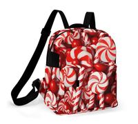 ERSTSNCK Candy Canes Small Backpack for Women Mini Backpack Purse Travel Fashion Roomy Shoulder Handbag