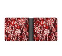 ERSTSNCK Candy Canes Wallet for Men Bifold Rfid Blocking Slim Money Clip Front Pocket Wallet Card Holder