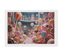 ERSTSNCK Candy Factory Diamond Painting Kits for Adults 8"x12" 5D Diamond Art Kits for Beginners DIY Full Drill Round Diamonds Gem Art Crafts Painting for Home Wall Decor