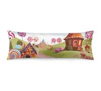 ERSTSNCK Candy Lane House Body Pillow Pillowcase 20"x54" Lumbar Throw Pillow Covers with Hidden Zipper Breathable & Cozy Full Long Bodypillow Case Cover for Sleeping Bedroom Couch Sofa Decor