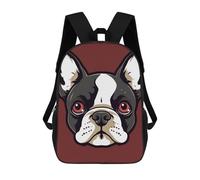 ERSTSNCK Cartoon Boston Terrier Face Laptop Backpack for Travel Work Cute Bookbag Computer Backpack Casual Daypack
