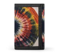 ERSTSNCK Cartoon Boston Terrier Face Trifold Wallet Front Pocket Coin Purse - Slim Credit Card Holder for Men & Women, Colorful tie-dye towels, One Size, Classic
