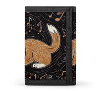 ERSTSNCK Cartoon Boston Terrier Face Trifold Wallet Front Pocket Coin Purse - Slim Credit Card Holder for Men & Women, Corgi who loves music, One Size, Classic