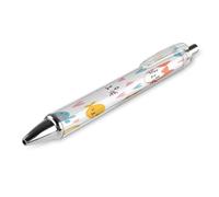 ERSTSNCK Cartoon Cat Face Black Ballpoint Pens Fine Point (0.5mm) Black Ink Pen Retractable Ball Point Pens with Comfortable Full Grip for Journaling, And Office Writing Ideal 1 PCS