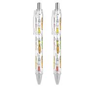 ERSTSNCK Cartoon Cup Pattern Black Ballpoint Pens Fine Point (0.5mm) Black Ink Pen Retractable Ball Point Pens with Comfortable Full Grip for Journaling, And Office Writing Ideal 2 PCS