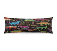 ERSTSNCK Cartoon Dinosaur Body Pillow Pillowcase 20"x54" Lumbar Throw Pillow Covers with Hidden Zipper Breathable & Cozy Full Long Bodypillow Case Cover for Sleeping Bedroom Couch Sofa Decor