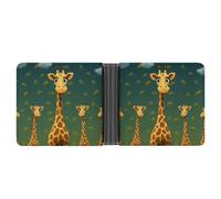 ERSTSNCK Cartoon Giraffe Wallet for Men Bifold Rfid Blocking Slim Money Clip Front Pocket Wallet Card Holder