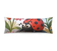 ERSTSNCK Cartoon Ladybug Flower Body Pillow Pillowcase 20"x54" Lumbar Throw Pillow Covers with Hidden Zipper Breathable & Cozy Full Long Bodypillow Case Cover for Sleeping Bedroom Couch Sofa Decor