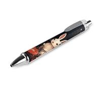 ERSTSNCK Cartoon Rabbit Couple Black Ballpoint Pens Fine Point (0.5mm) Black Ink Pen Retractable Ball Point Pens with Comfortable Full Grip for Journaling, And Office Writing Ideal 1 PCS